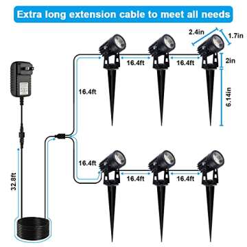 VOLISUN Low Voltage Outdoor Landscape Light Set, 6Pack