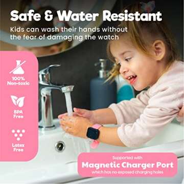 Potty Training Watch for Kids V2 – A Water Resistant Toilet Reminder Device for Boys & Girls to Train Your Toddler with Fun/Musical & Vibration Interval Reminder with Potty Training eBook (Pink)