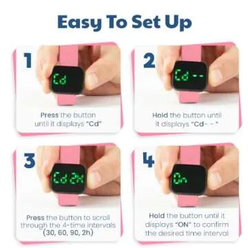 Potty Training Watch for Kids V2 – A Water Resistant Toilet Reminder Device for Boys & Girls to Train Your Toddler with Fun/Musical & Vibration Interval Reminder with Potty Training eBook (Pink)