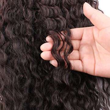 30inch Long Corn Curly Wave Drawstring Ponytail Synthetic High Puff Ponytail Hair Pieces With Comb Clip in Wavy Brown Ponytail Clip in Hair Extensions (#4)…