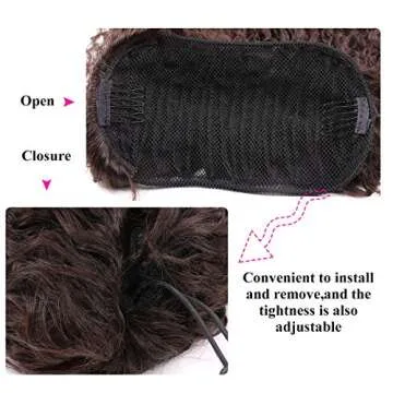 30inch Long Corn Curly Wave Drawstring Ponytail Synthetic High Puff Ponytail Hair Pieces With Comb Clip in Wavy Brown Ponytail Clip in Hair Extensions (#4)…