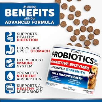 Probiotics for Dogs Chews - 170 Digestive Aid - Anti-Diarrhea & Gas Relief