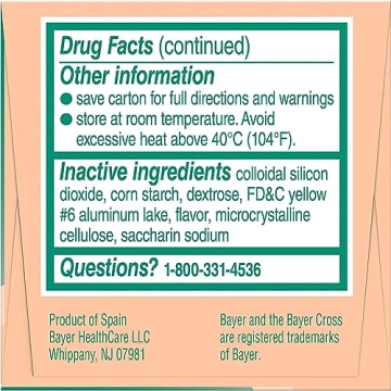 Bayer 81mg Chewable Baby Aspirin, Orange Flavor, 36 Count