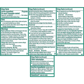 Bayer 81mg Chewable Baby Aspirin, Orange Flavor, 36 Count