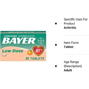 Bayer 81mg Chewable Baby Aspirin, Orange Flavor, 36 Count