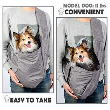 ARELLA Dog Sling Carrier for Small and Medium Dogs 10-20 lbs with Comfortable Adjustable Padded Shou...