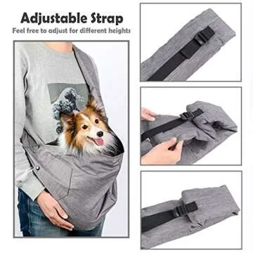 ARELLA Dog Sling Carrier for Small and Medium Dogs 10-20 lbs with Comfortable Adjustable Padded Shoulder Breathable Mesh for Travel Hands Free Daily Walk Outdoor Activities PDS08G