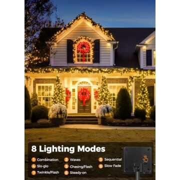 Solar String Lights Outdoor, Extra Long 72FT 200 LED Solar Powered String Lights with 8 Lighting Modes, Waterproof Solar Patio Lights, Solar String Lights for Outside Tree Balcony Gazebo, Warm White