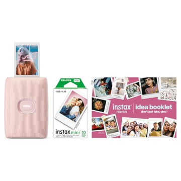 FUJIFILM Instax Mini Link 2 Smartphone Printer Bundle - Fun Instant Photos in Soft Pink