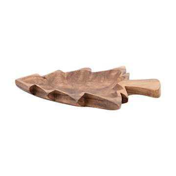 Creative Co-Op Acacia Wood Christmas Tree Shaped Bowl