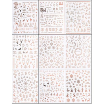 JMEOWIO Christmas Nail Art Stickers - Easy Festive Decorations
