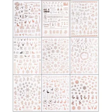 JMEOWIO Christmas Nail Art Stickers - Easy Festive Decorations