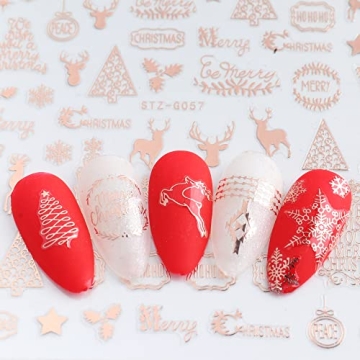 JMEOWIO Christmas Nail Art Stickers - Easy Festive Decorations