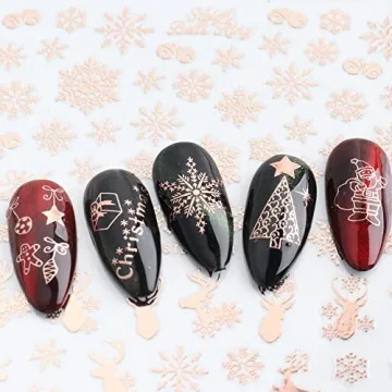 JMEOWIO Christmas Nail Art Stickers - Easy Festive Decorations