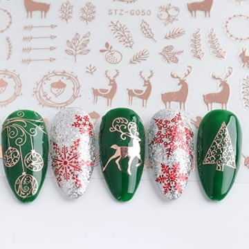 JMEOWIO Christmas Nail Art Stickers - Easy Festive Decorations
