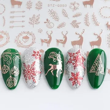 JMEOWIO Christmas Nail Art Stickers - Easy Festive Decorations