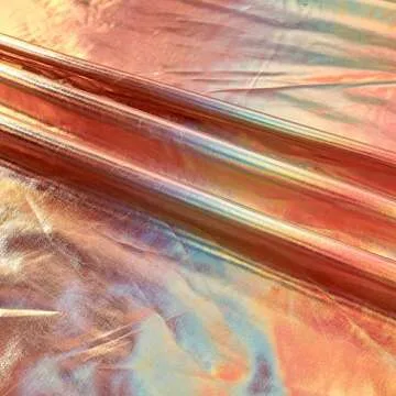 Hologram Foil Spandex Stretch Knit Rose Gold - Premium Fabric by Yard