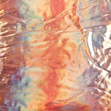Hologram Foil Spandex Stretch Knit Fabric in Rose Gold