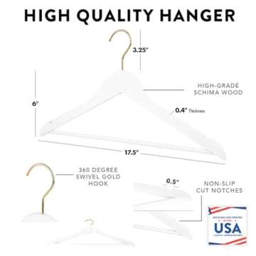 Andaz Press Personalized Bridal Hangers, Premium White Wooden Hangers for Wedding Dress, Bridesmaid ...