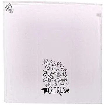 Primitives by Kathy LOL Made You Smile Cotton, Dish Towel, 28" x 28", Grab The Vodka