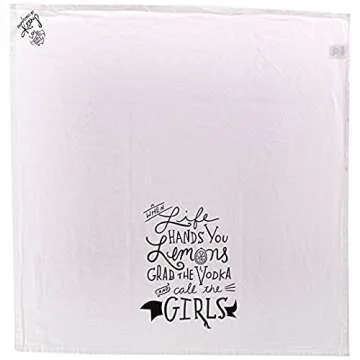 Primitives by Kathy LOL Made You Smile Cotton, Dish Towel, 28" x 28", Grab The Vodka