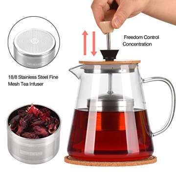 Elegant 32oz Túasia Borosilicate Glass Tea Kettle
