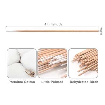 400Pcs 4 inch Pointed Tip Cotton Swabs, Precision Microblading Cotton Tipped, Precise Cotton Tips, Micro-swab Sticks for Makeup Cosmetic Nails Clean