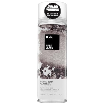 IGK FIRST CLASS Charcoal Detox Dry Shampoo | Refresh Oily Hair, Boost Volume