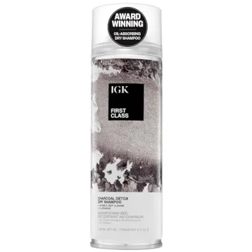 IGK FIRST CLASS Charcoal Detox Dry Shampoo | Refresh Oily Hair, Boost Volume