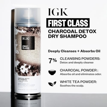 IGK FIRST CLASS Charcoal Detox Dry Shampoo for Oily Hair