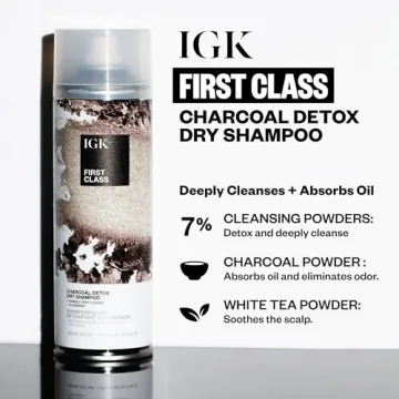 IGK FIRST CLASS Charcoal Detox Dry Shampoo for Oily Hair