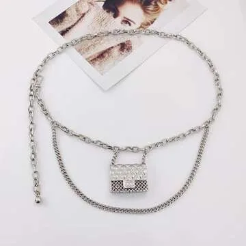 Vhitler Mini Belt Bag Waist Bag for Women Fashionable Small Waist Bag Belt Bags for Women Trendy Y2k Accessories (Silver)