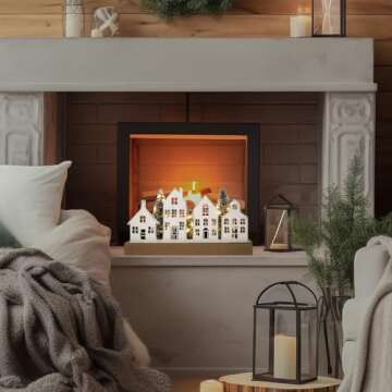 HOMirable Christmas Decorations for Home Led Lighted Christmas Tree Decor Wooden Merry Christmas Sig...