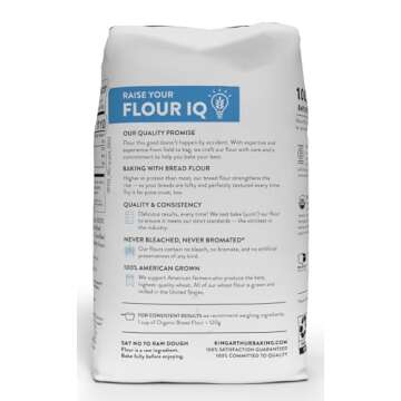 King Arthur, 100% Organic Unbleached Bread Flour, Non-GMO Project Verified, No Preservatives, 2 Poun...