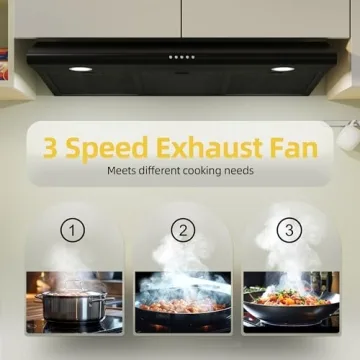 FIREGAS 36" Black Range Hood with Exhaust Fan