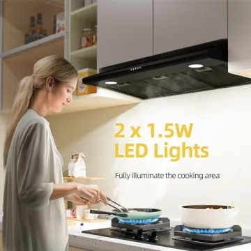 FIREGAS 36" Black Range Hood with Exhaust Fan