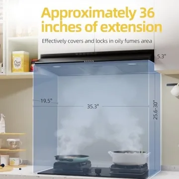 FIREGAS 36" Black Range Hood with Exhaust Fan