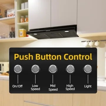 FIREGAS 36" Black Range Hood with Exhaust Fan