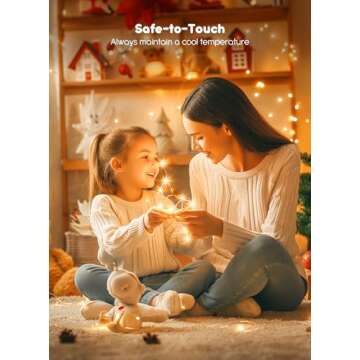 33Ft 100 LED Outdoor String Lights, Warm White Fairy Lights Battery Operated with Remote, Waterproof...