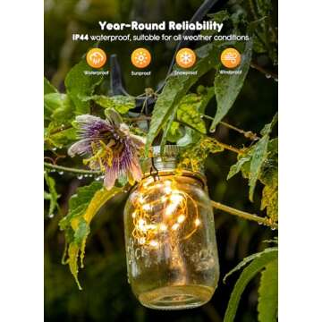 33Ft 100 LED Outdoor String Lights, Warm White Fairy Lights Battery Operated with Remote, Waterproof Twinkle Lights for Bedroom Dorm Patio Tapestry Backyard Garden Party Indoor Christmas Decoration