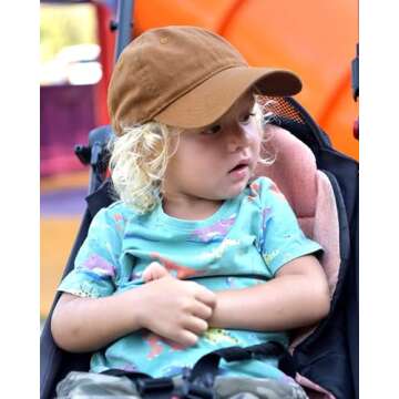 FURTALK Toddler Baseball Hat Kids Boys Girls Adjustable Washed Cotton Baseball Cap with Ponytail