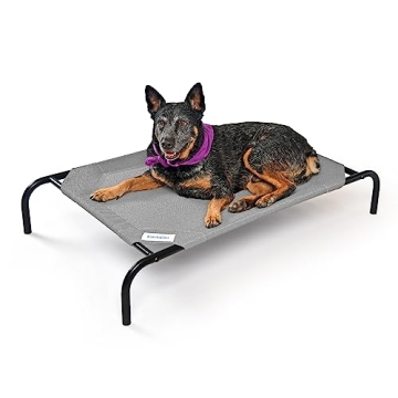 COOLAROO Elevated Cooling Dog Bed - Eco-Friendly, Portable, Grey