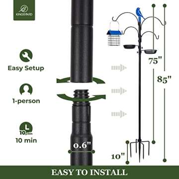 KINGSYARD 85" Heavy Duty Bird Feeding Station for Nature Lovers