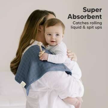 5-Pack Muslin Burp Cloths for Baby Boys, Girls - Baby Burp Cloths Neutral, Soft and Absorbent Burp Clothes, Burping Cloths for Babies, Burp Rags, Baby Girl & Boy Burp Cloth, Baby Essentials (Corals)