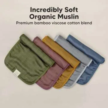 5-Pack Muslin Burp Cloths for Baby Boys, Girls - Baby Burp Cloths Neutral, Soft and Absorbent Burp Clothes, Burping Cloths for Babies, Burp Rags, Baby Girl & Boy Burp Cloth, Baby Essentials (Corals)