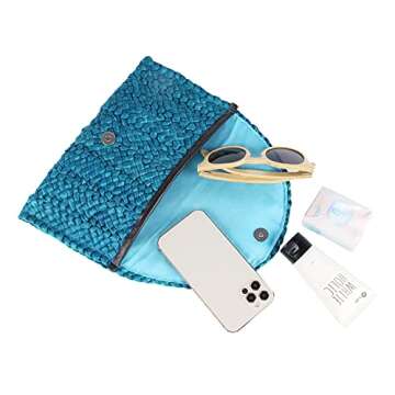 KUANG! Women's Straw Clutch Purse - Stylish Summer Tote