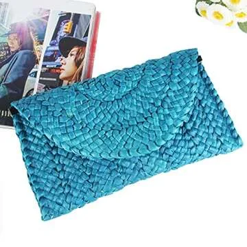 KUANG! Women's Straw Clutch Purse - Stylish Summer Tote