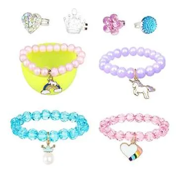 VLUSSO Easter Eggs Easter Basket Stuffers Fillers Filled 4 Pack Eggs with Colorful Bracelet Girls Inside, Colorful Pre Plastic Easter Eggs For Kids Easter Gifts