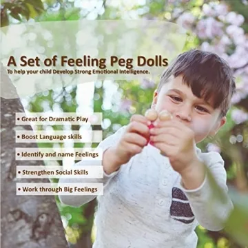 Rainbow Wooden Peg Dolls for Kids' Emotional Learning