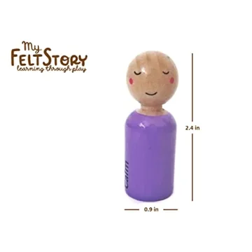 Rainbow Wooden Peg Dolls for Kids' Emotional Learning
